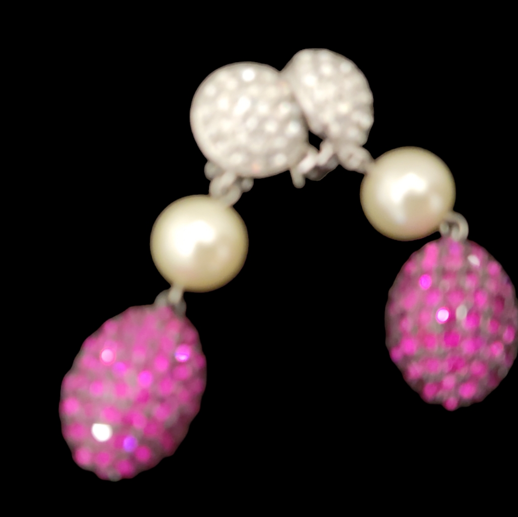 Joan Boyce Pearl And Crystal Earrings